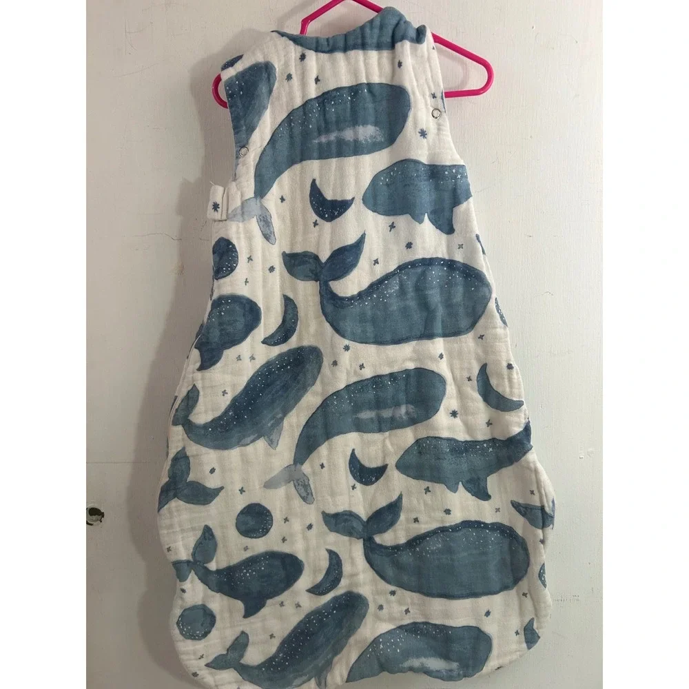 Crane Baby Sleep Sack 0-9 Month Blue Whale Muslin 1.2 TOG Kids Wearable Blanket